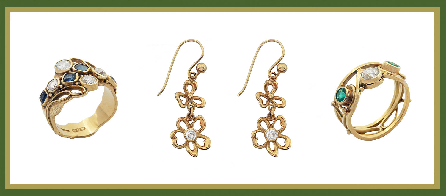 Antique tray · rings & earrings
